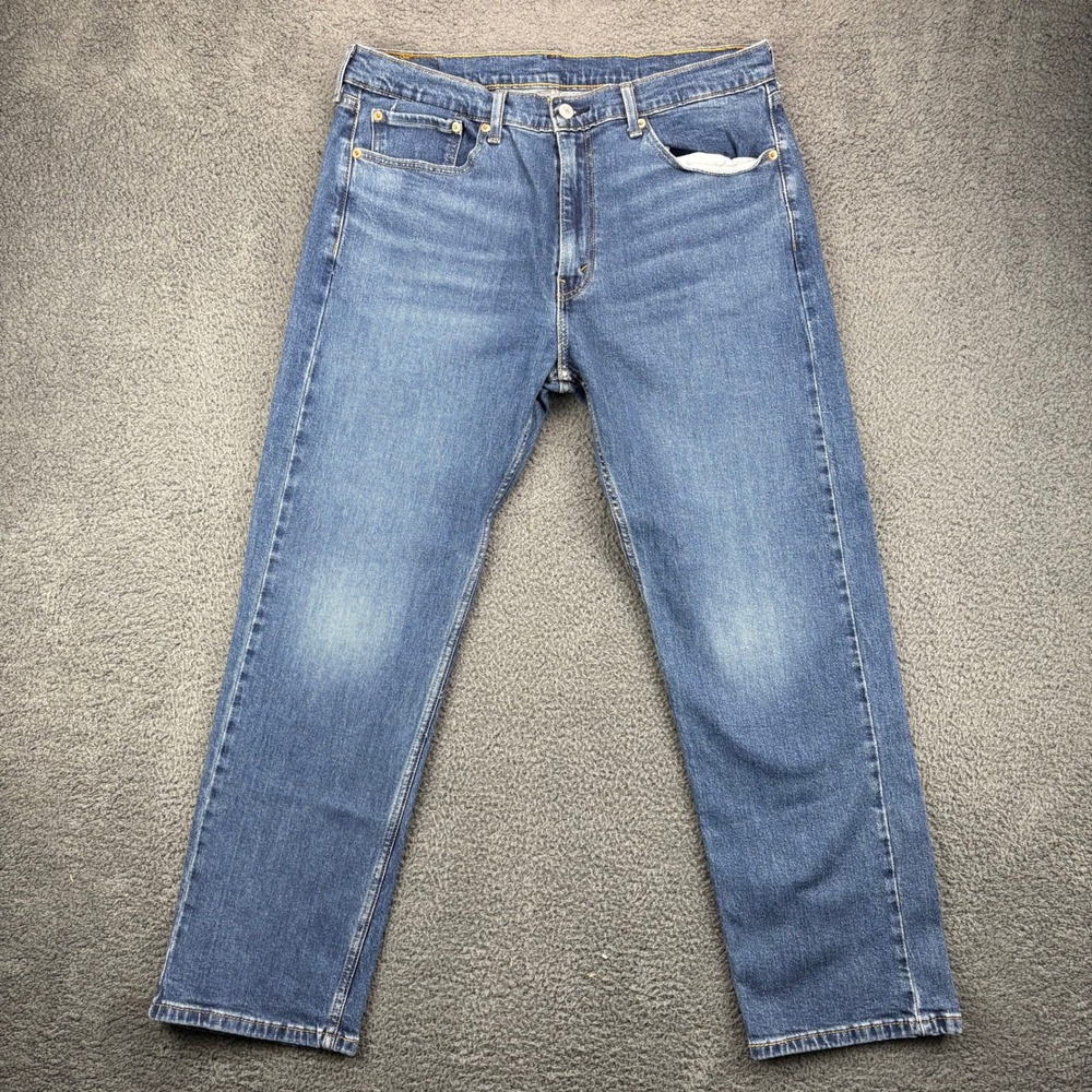 Levi Strauss 505 Mens Jeans W36 L30 Blue Denim Straight Fit Casual Pants